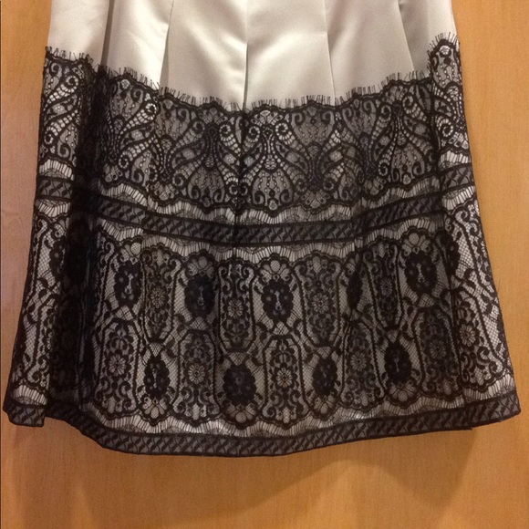 ANN TAYLOR Lace-Overlayed Pleated Skirt, Size 4 - Picture 3 of 6